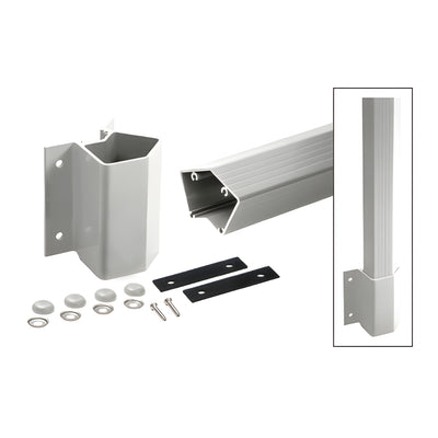 CRL 42" Silver Metallic Outside 135 Degree Fascia Mount Post Kit for 200, 300, 350, and 400 Series Rails