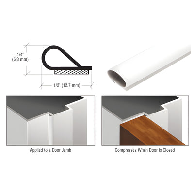 CRL White Self-Adhesive Weatherstrip - 100' Roll