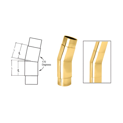 CRL Polished Brass Mitered Style 170 Degree Flush Angle
