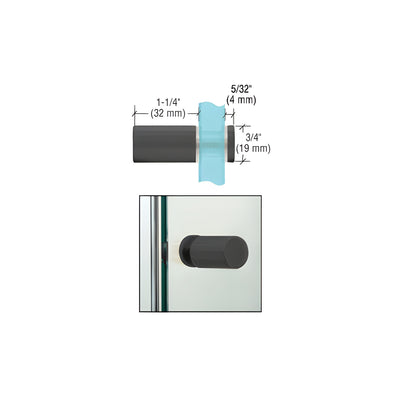 CRL Matte Black Cylinder Style Single-Sided Shower Door Knob