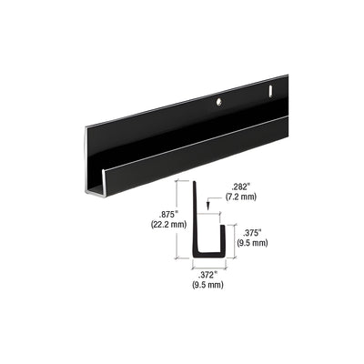 CRL Gloss Black Electro-Static Paint 1/4" Standard Aluminum J-Channel