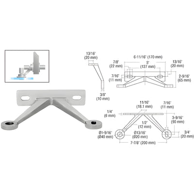 CRL Brushed Stainless Regular Duty Spider Fitting Double Arm "V" Wall Mount Frame