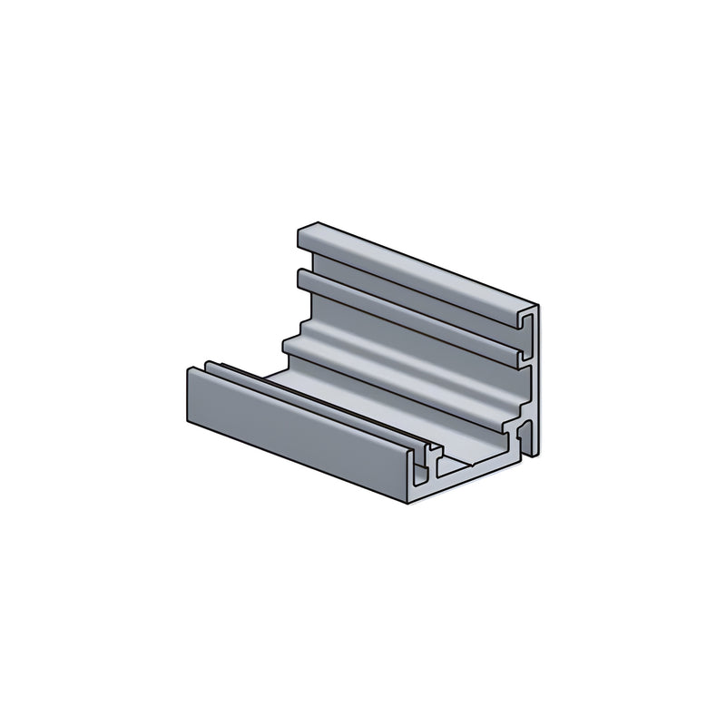 A close-up view of the CRL Fallbrook matte black fixed profile frame showing its extruded channel design.