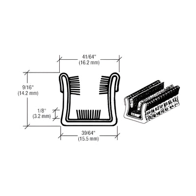 CRL 9/16" x 9/16" Universal Single Unbeaded Flexible Glass Run Channel - 300' Roll