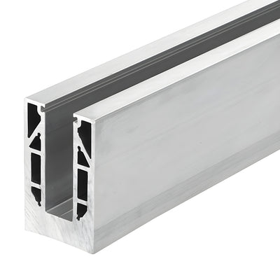 CRL 8B Series Mill Aluminum 120" Square Base Shoe Fascia Mount Drilled for 5/8" Glass