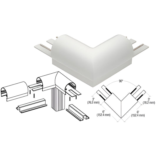 CRL Sky White 300 Series 90° Corner Top Cap - Glass Shower Trim