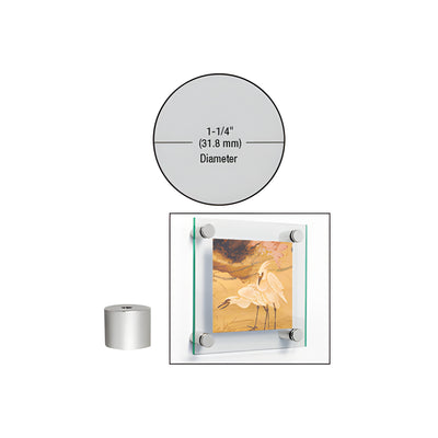CRL Satin Chrome 1-1/4" Diameter by 1" Standoff Base