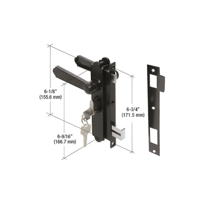 CRL Black Screen and Storm Security Door Mortise Lock for Academy Doors