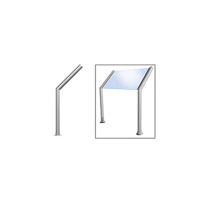 CRL Brushed Stainless Elegant 100 Series 1-1/2" Tubing Glass On Slants Only Sneeze Guard