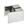 A polished chrome back-to-back paddle knob for glass shower enclosures.