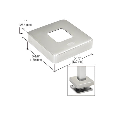CRL 316 Brushed Stainless Base Flange Cover for P1 P-Series Posts