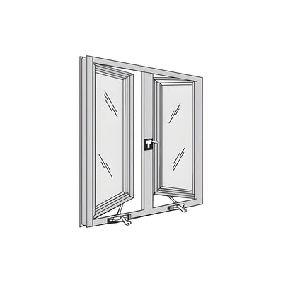 CRL-U.S. Aluminum Custom KYNAR® Paint 7300 Series Double Out-Swing Casement Window for 1" Glazing