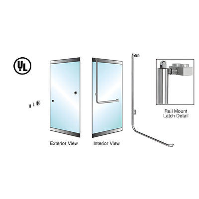 CRL-Blumcraft® Brushed Stainless Left Hand Reverse Low Profile Mount Keyed Access "Z" Exterior, Top Securing Panic Handle