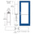 CRL-U.S. Aluminum Custom KYNAR® Paint Custom Single Series 550 Wide Stile Geared Hinge Entrance Door for Overhead Concealed Door Closer