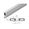 A 96-inch clear anodized aluminum split astragal featuring a silicone bulb seal with an accompanying technical cross-section diagram.