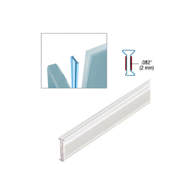 CRL Clear Copolymer Strip for 90 Degree Glass-to-Glass Joints - 1/2" (12mm) Tempered Glass