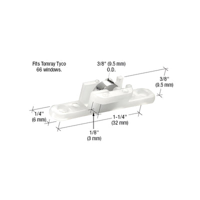 CRL 3/8" Steel Sliding Window Roller for Tomray Tyco 66 Windows