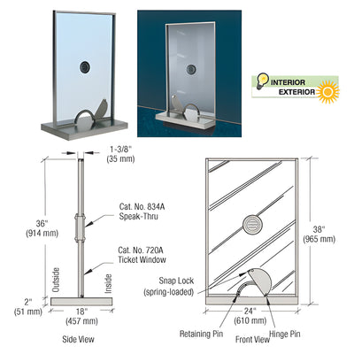 CRL Satin Anodized Ticket Window Unit