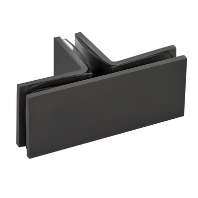 CRL Matte Black Square 90 Degree Glass-to-Glass T-Juntion Clamp