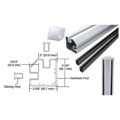 CRL Mill AWS 2" x 2-5/8" Rectangular 90 Degree 72" Corner Post Kit