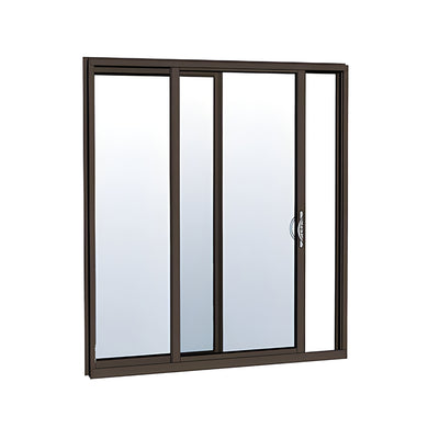 CRL-U.S. Aluminum Bronze Anodized OX Sliding Door Thermally Broken Fin Frame Glazed with Screen