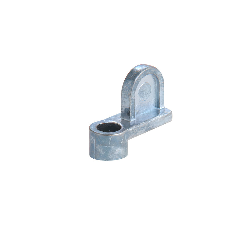 A single zinc-finished diecast window screen clip shown from an angled perspective.
