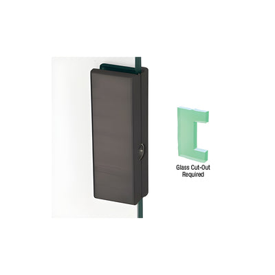 CRL Black Bronze Anodized 1-3/4" x 5-5/8" Deadthrow Low Profile Keeper