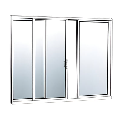CRL-U.S. Aluminum White KYNAR® Paint OXO Sliding Door Thermally Broken Fin Frame Unglazed KD Kit