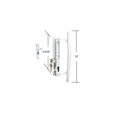 CRL White Flush Mount Keyed Handle Set 6-5/8" Screw Holes