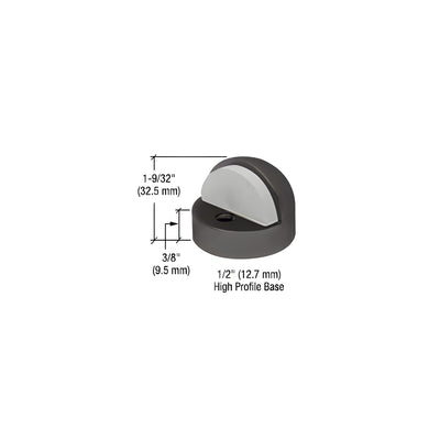 CRL Bronze Zinc Diecast Floor Mounted High Profile 3/8" Base Dome Stop