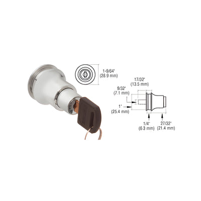 CRL Satin Chrome Keyed Alike Lock for Cabinet Glass Door