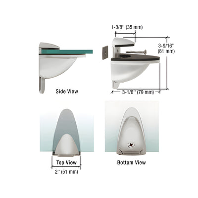 CRL Satin Chrome Heavy-Duty Adjustable Shelf Bracket