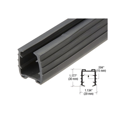CRL Roll Form Cap Rail Black Rubber Insert for 5/8" (15 mm) Monolithic Glass and 11/16" (17.52 mm) Laminated Glass