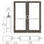 CRL-U.S. Aluminum Class I Bronze Black Anodized Custom Size Pair Series 400 Medium Stile Butt Hinge Showroom Door for Surface Mount Door Closers
