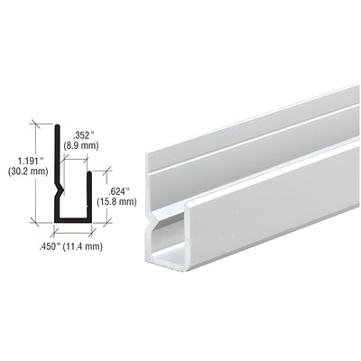 CRL Brite Anodized Deep Nose Heavy Indented Back Aluminum 1/4" J-Channel