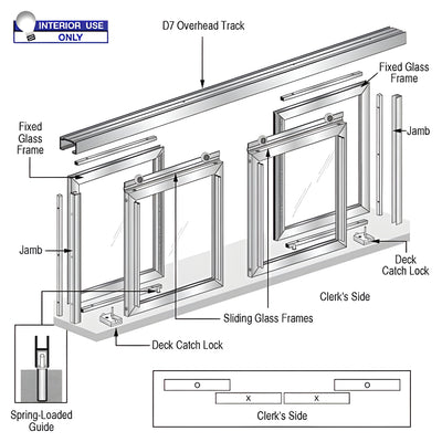 CRL Horizontal Sliding Diane Model Pass-Thru Assembly With D7 Header