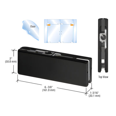 CRL Matte Black Top Door Patch Fitting with 1NT303 Insert