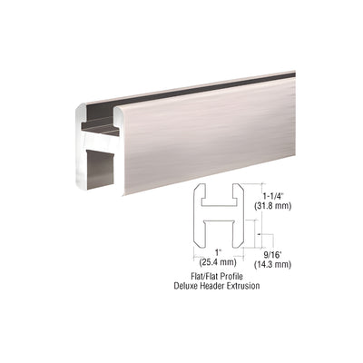CRL Brushed Nickel Flat/Flat Profile Deluxe Shower Door Header Kit - 95"