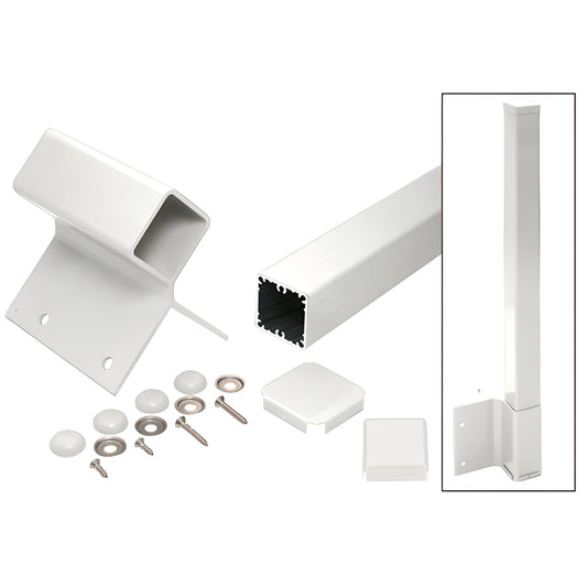 CRL Sky White 42" 100 Series 90º Fascia Mount Post Kit