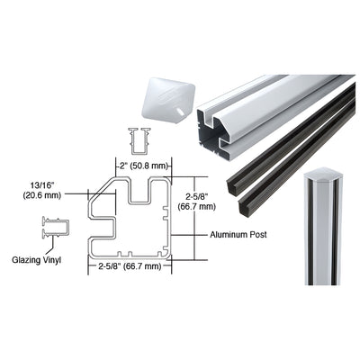 CRL Mill AWS 2" x 2-5/8" Rectangular 90 Degree 60" Corner Post Kit