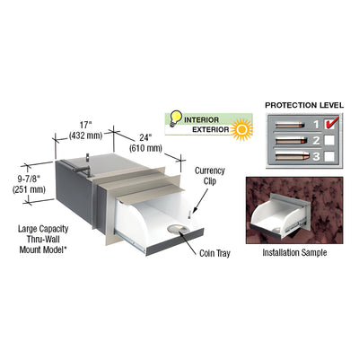 CRL Large Capacity Thru-Wall Transaction Drawer