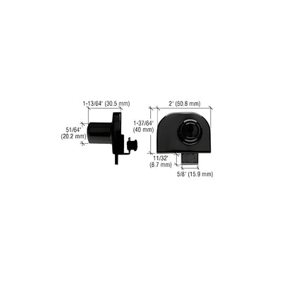CRL Black Chrome Double Glass Door Lock - Randomly Keyed