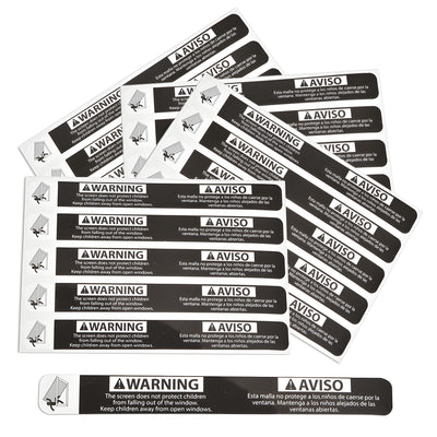 CRL Screen Frame Warning Labels
