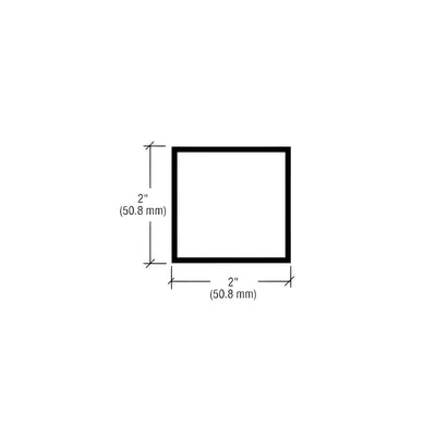 CRL-U.S. Aluminum 2" x 2" Hollow Tube Extrusion, Mill- 21'-2"