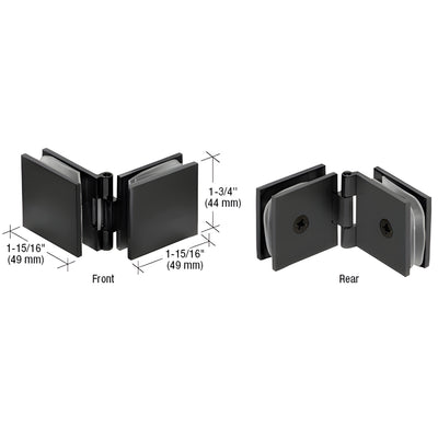 CRL Matte Black Adjustable Square Glass to Glass Clamp