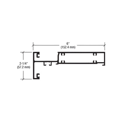 CRL-U.S. Aluminum Intermediate Horizontal Mullion for 6" System, Custom Paint- 24'-2"
