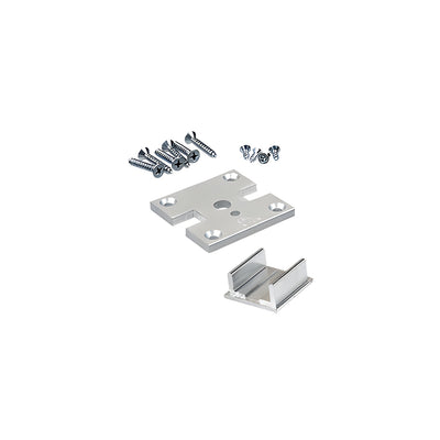 CRL Satin Anodized 2" x 2" Center Partition Post Base Plate Kit for Posts Up to 24"