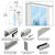 CRL280 Series Brushed Stainless Anodized Single Sliding Door with Fixed Panel Wall or Ceiling Mount Installation Kit for 5/16 in. (8mm), 3/8 in. (10 mm), 1/2 in. (12mm) Tempered Glass