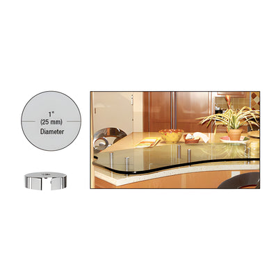 CRL 316 Polished Stainless 1" Diameter by 1/4" Long Standoff Base