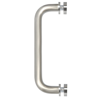 CRL Brushed Nickel 8" Single-Sided Solid Brass 3/4" Diameter Pull Handle with Metal Washers